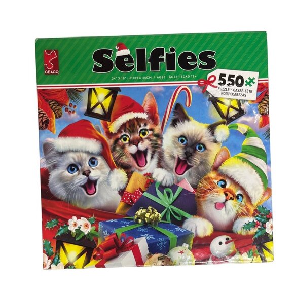 Ceaco Cats in Hats Selfie 550 Piece Jigsaw Puzzle - Picture 1 of 4